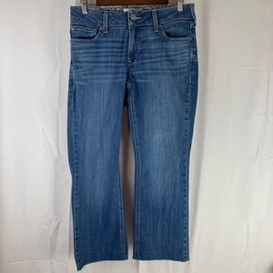 Ariat REAL Patricia Bootcut Jeans Women 31R Medium Wash Blue Frayed Hem *